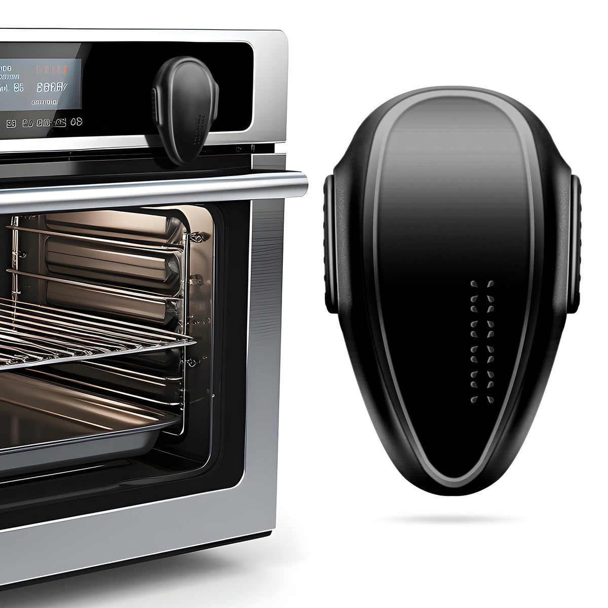 Oven Lock Child Safety (1 PACK) Cabinet Locks Baby Proofing Baby and Child Proof Locks for Drawer Stove Oven Door Upgrade Heat-Resistant Material Easy to Install No Toolf Need - Black-DAFUWENG