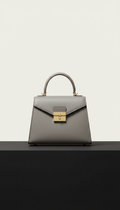 Slate Mist Mini Satchel with Gold Clasp