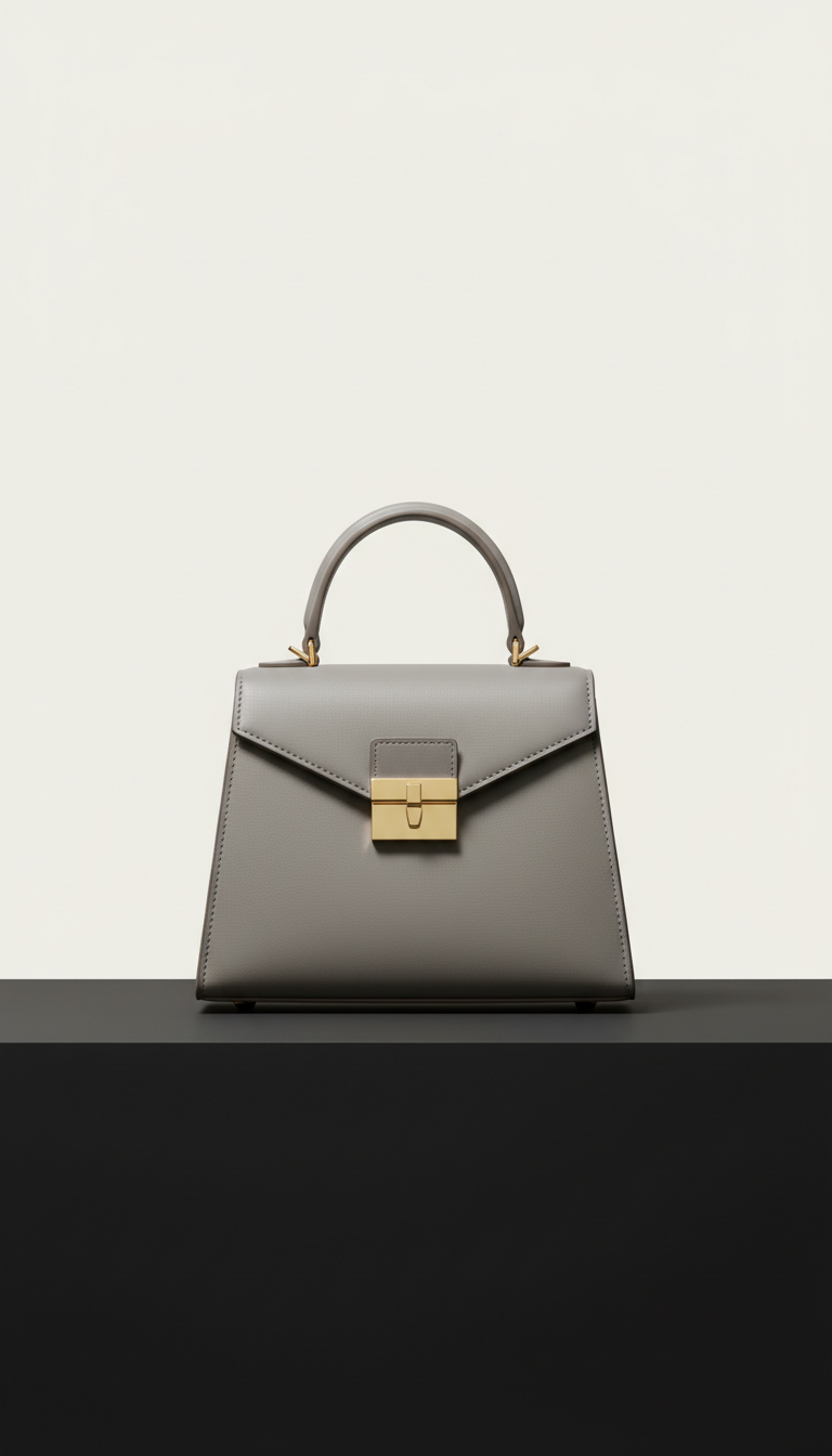 Slate Mist Mini Satchel with Gold Clasp