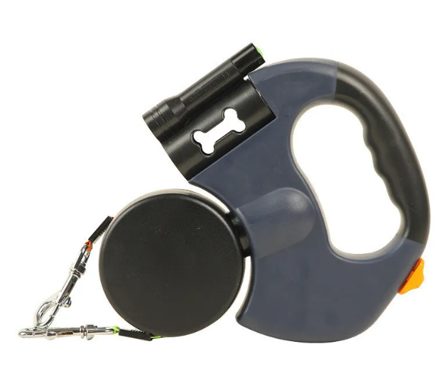 Automatic double dog leash with retractable telescopic cords