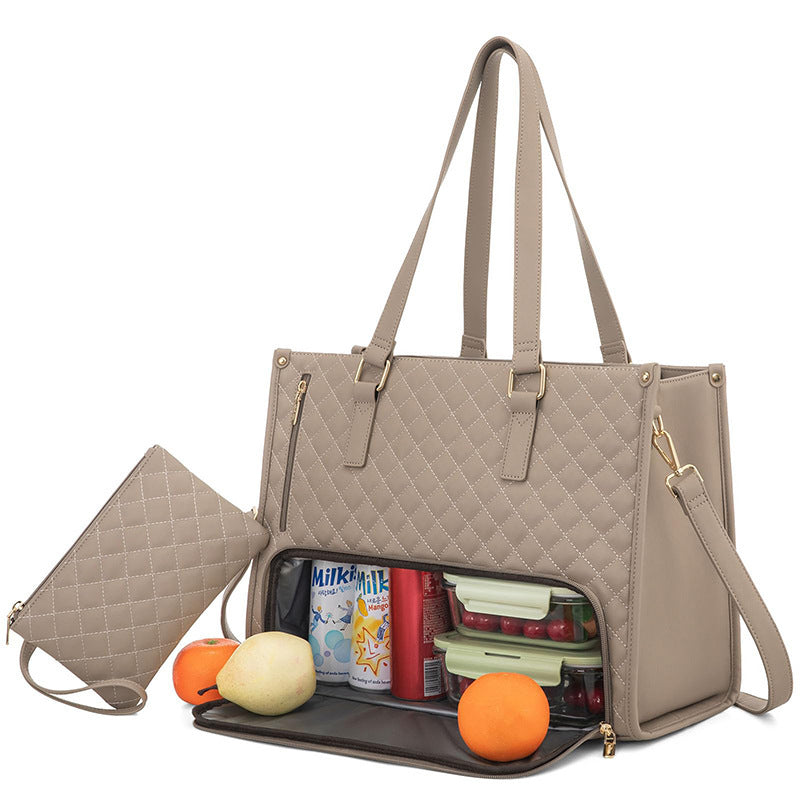 Women's insulated lunch bag with laptop pocket