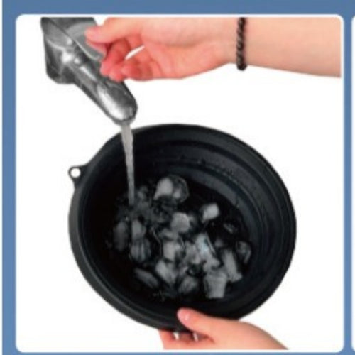 Collapsible silicone ice basin for at-home facials