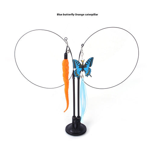 Interactive cat teaser toy with suction cup base