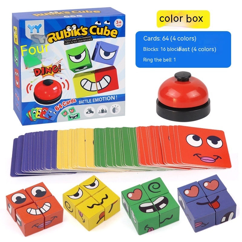 Face Changing Rubik's Cube Educational Toy Expression Building Blocks