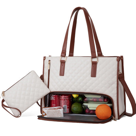 Women's insulated lunch bag with laptop pocket