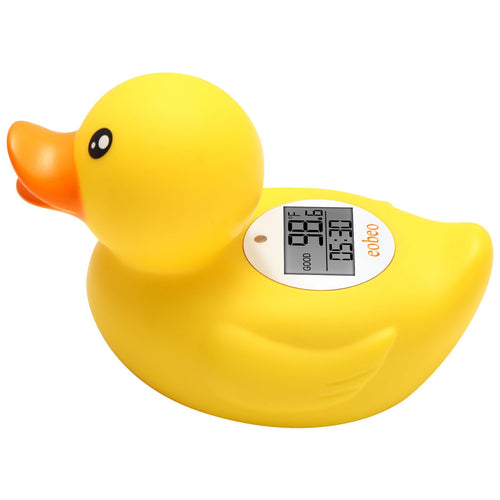 Eobeo Duck Baby Bath Thermometer - Instant Read Safety Bath Thermometer with Water Temperature Alerts & Bath Time Timer - Floating Bath Toy & Digital Room Thermometer - Essential Must-Have for Newborn