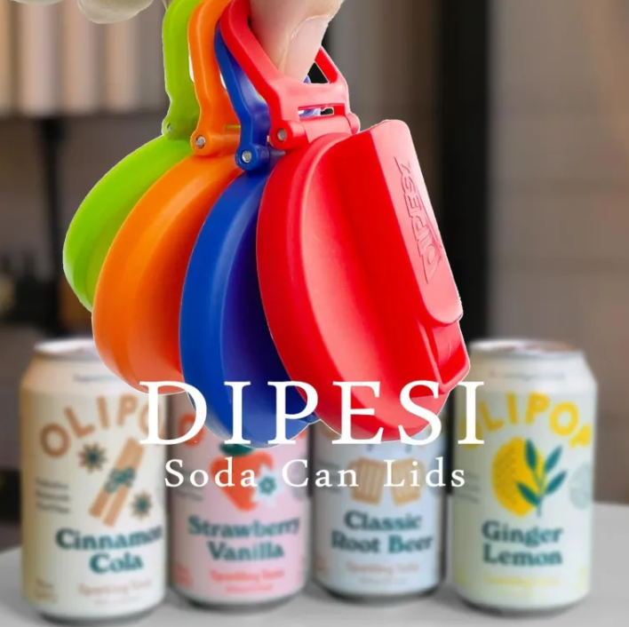 Silicone Soda Can Lid with Straw