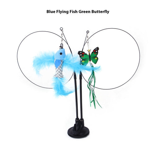 Interactive cat teaser toy with suction cup base