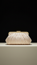 Champagne Veil Evening Clutch with Gold Bar
