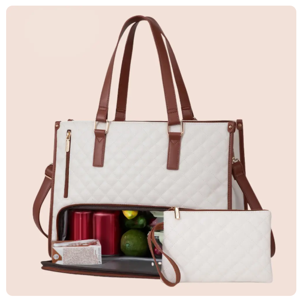 Women's insulated lunch bag with laptop pocket